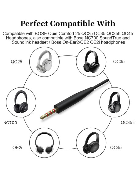Cable Auxiliar de Audio Hizsoaor 3.5mm a 2.5mm con Micrófono