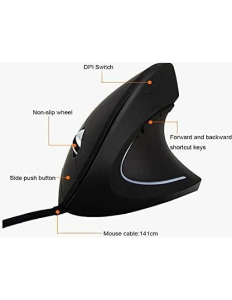 Ratón Vertical Ergonómico Soke-Six USB 3200 DPI Ajustable