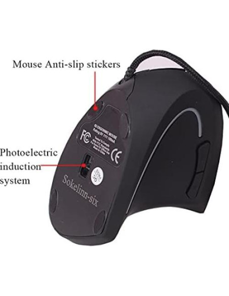 Ratón Vertical Ergonómico Soke-Six USB 3200 DPI Ajustable