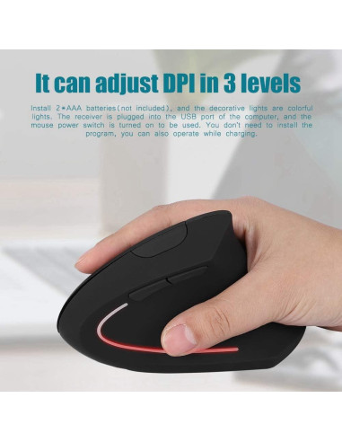 Ratón Inalámbrico Ergonómico Vertical para Zurdos 2.4 GHz