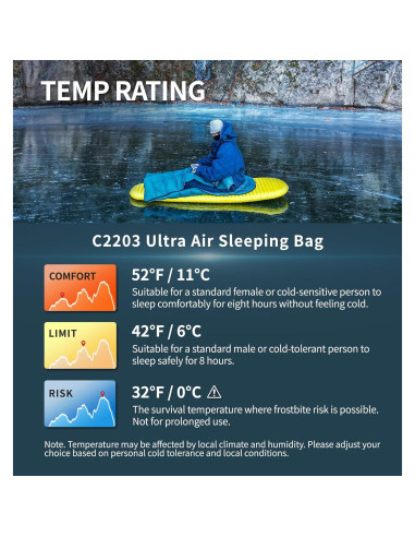 Saco de Dormir Litume C2203 de Plumas 3 Temporadas 396g