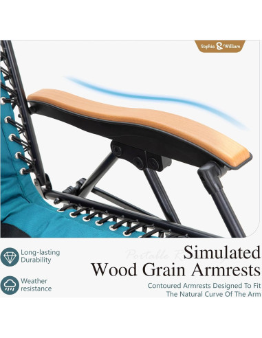 Silla de Gravedad Cero Acolchada Sophia & William Aqua 181 kg