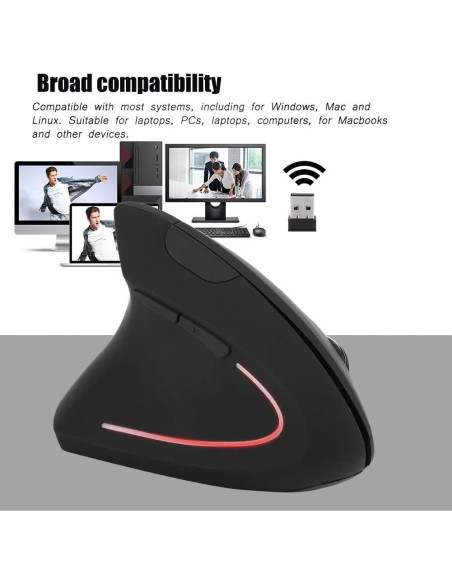 Ratón Inalámbrico Ergonómico Vertical para Zurdos 2.4 GHz Ratón Inalámbrico Ergonómico Vertical para Zurdos 2.4 GHz