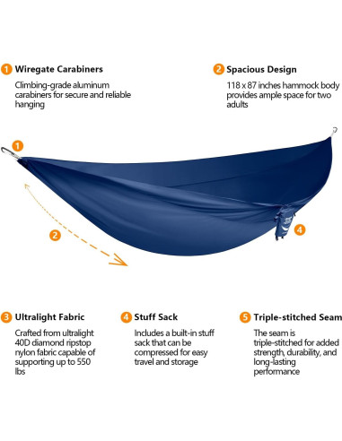 Soporte de Hamaca Portátil Anymaka Ajustable 267 cm 550 LBS