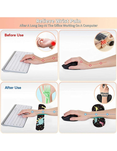 Juego de Almohadillas Ergonómicas XMTMR-Glass para Teclado y Ratón