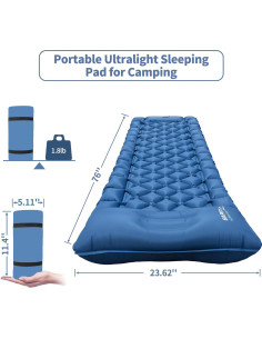 Colchoneta Inflable Individual YEEKORO con Almohada y Bomba 2