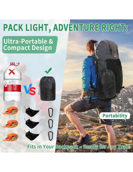 Hamaca Triangular LUKETURE 4m Multi Persona 499kg Secado Rápido