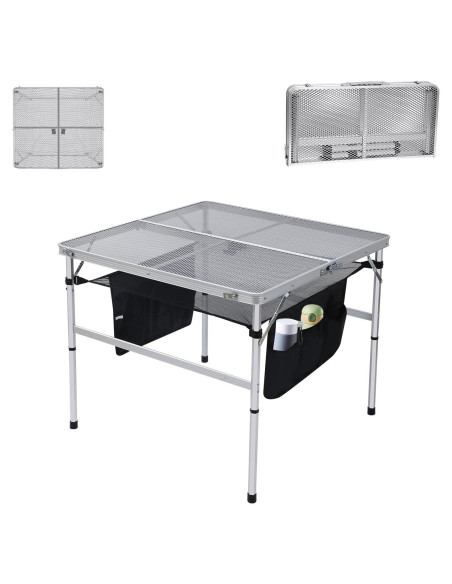 Mesa Cuadrada Plegable Nice C 60CM Ajustable Blanca