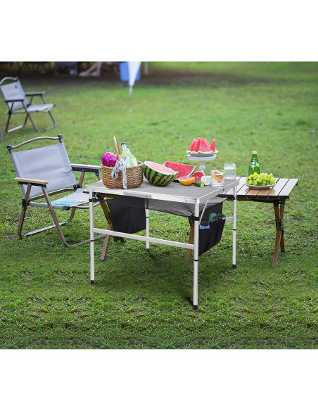 Mesa Cuadrada Plegable Nice C 60CM Ajustable Blanca