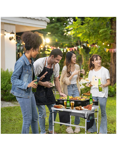 Mesa Cuadrada Plegable Nice C 60CM Ajustable Blanca