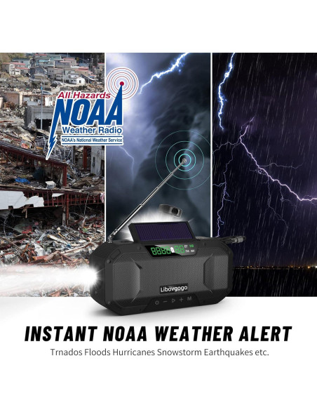 Radio de Emergencia Portátil Libovgogo AM FM Bluetooth 5000mAh Radio de Emergencia Portátil Libovgogo AM FM Bluetooth 5000mAh
