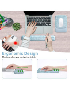 Soporte de Reposamuñecas MOSISO Ergonomico Tormenta Acuamarina 2