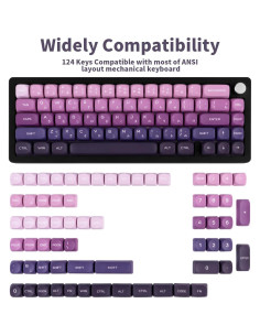 Juego de Teclas PBT Japonesas MOA Gradiente Púrpura 124 Teclas 2