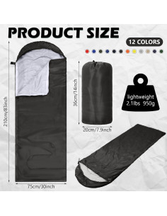 Sacos de Dormir para Camping Junkin 36 Pcs 210x75 cm 4 Estaciones 2