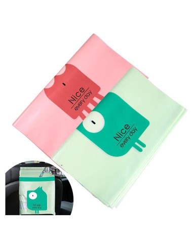 Bolsas de Basura Portátiles AOBIS 30PCS Impermeables Verde Rosa