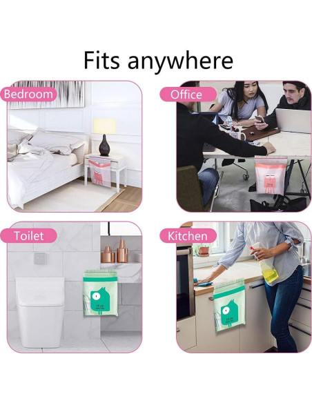 Bolsas de Basura Portátiles AOBIS 30PCS Impermeables Verde Rosa