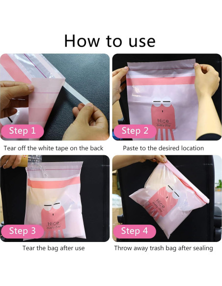 Bolsas de Basura Portátiles AOBIS 30PCS Impermeables Verde Rosa