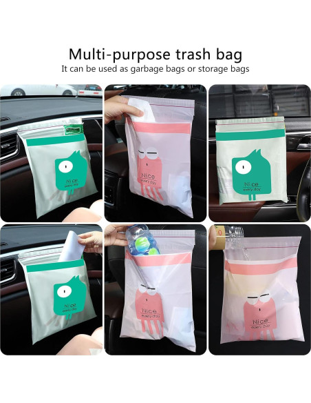 Bolsas de Basura Portátiles AOBIS 30PCS Impermeables Verde Rosa