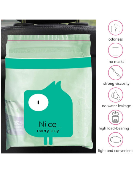 Bolsas de Basura Portátiles AOBIS 30PCS Impermeables Verde Rosa