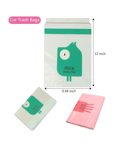 Bolsas de Basura Portátiles AOBIS 30PCS Impermeables Verde Rosa