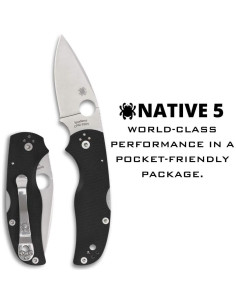 Cuchillo Plegable Spyderco Native 5 G-10 Negro 7.49 cm 2