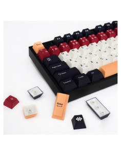 Juego de Teclas PBT Japonés Mintcaps 129 Teclas Negro Blanco