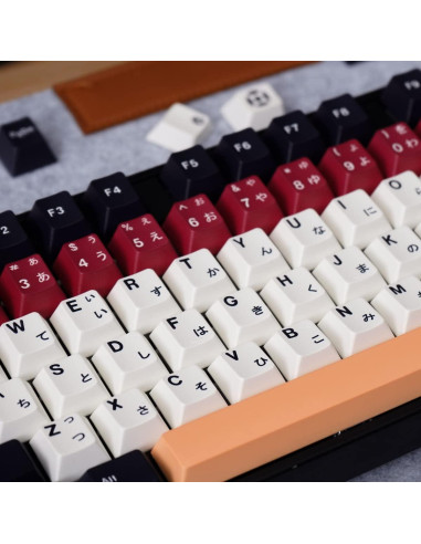 Juego de Teclas PBT Japonés Mintcaps 129 Teclas Negro Blanco