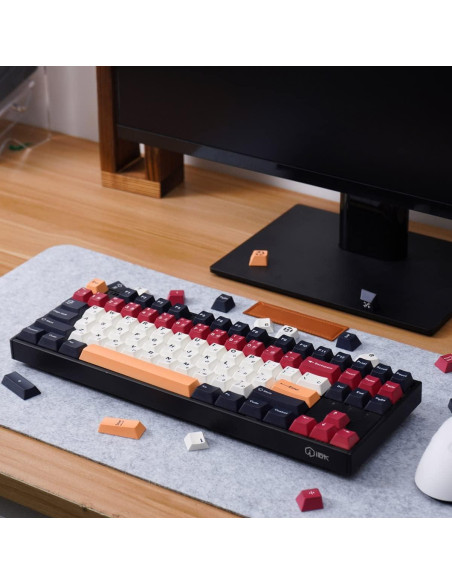 Juego de Teclas PBT Japonés Mintcaps 129 Teclas Negro Blanco Juego de Teclas PBT Japonés Mintcaps 129 Teclas Negro Blanco