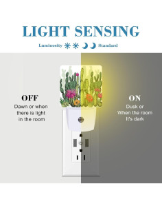 Luz Nocturna LED Suculentas Verdes Uiaoiais con Sensor 2