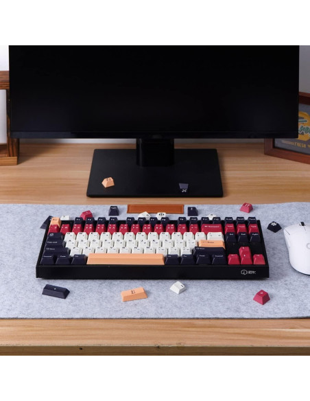 Juego de Teclas PBT Japonés Mintcaps 129 Teclas Negro Blanco Juego de Teclas PBT Japonés Mintcaps 129 Teclas Negro Blanco