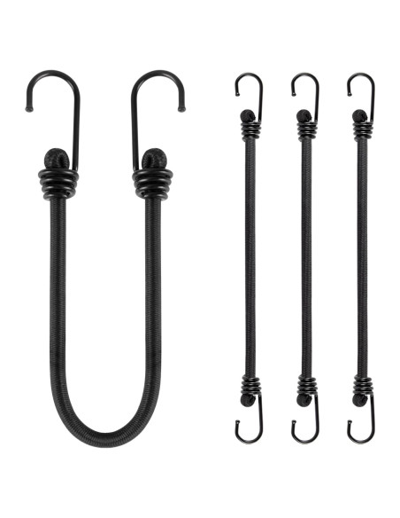 Cuerda elástica Kinzomor 30 cm con ganchos - Paquete de 4