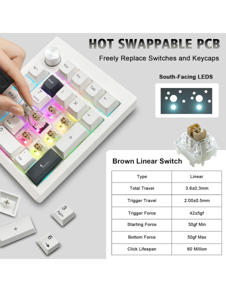 Teclado Numérico Mecánico GMK26 - Programable VIA/QMK, RGB Teclado Numérico Mecánico GMK26 - Programable VIA/QMK, RGB