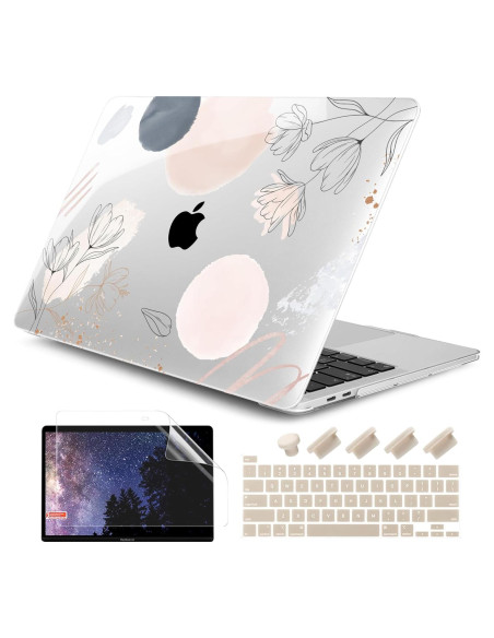 Carcasa DONGKE para MacBook Pro 13" 2020-2024 - Flores Abstractas