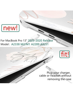 Carcasa DONGKE para MacBook Pro 13" 2020-2024 - Flores Abstractas 2