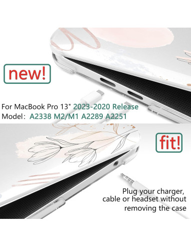 Carcasa DONGKE para MacBook Pro 13" 2020-2024 - Flores Abstractas