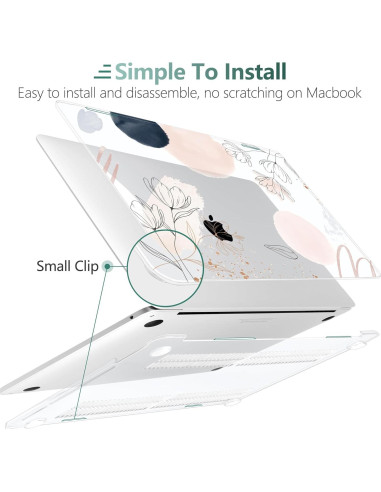 Carcasa DONGKE para MacBook Pro 13" 2020-2024 - Flores Abstractas