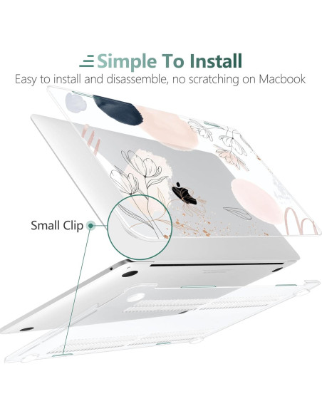 Carcasa DONGKE para MacBook Pro 13" 2020-2024 - Flores Abstractas
