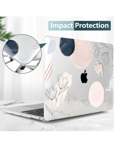 Carcasa DONGKE para MacBook Pro 13" 2020-2024 - Flores Abstractas