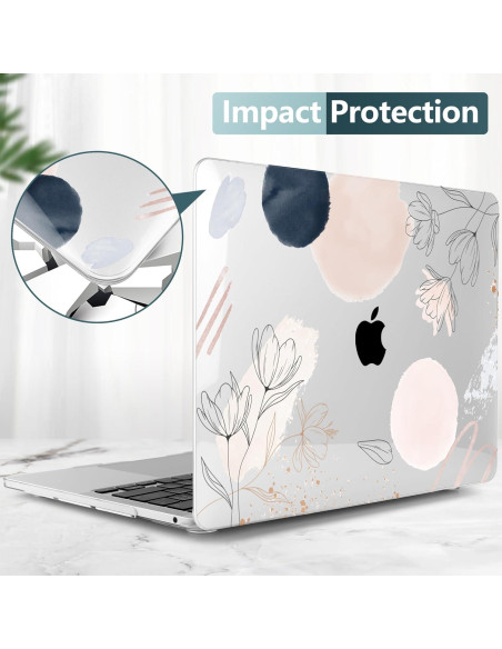 Carcasa DONGKE para MacBook Pro 13" 2020-2024 - Flores Abstractas
