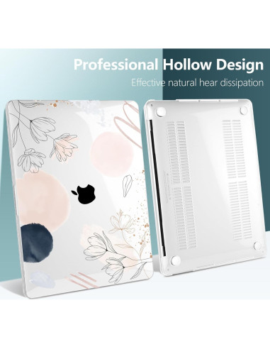 Carcasa DONGKE para MacBook Pro 13" 2020-2024 - Flores Abstractas