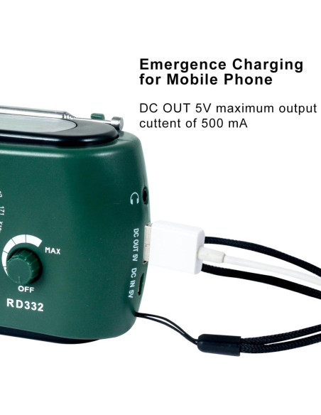 Radio de Emergencia MOLEBIT RD322T con Cargador Solar y Manivela