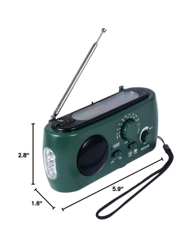 Radio de Emergencia MOLEBIT RD322T con Cargador Solar y Manivela