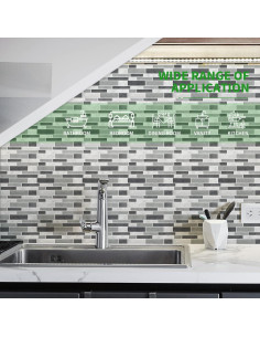 Azulejo Autoadhesivo LONGKING Gris 10 Hojas 30.48x30.48cm 2