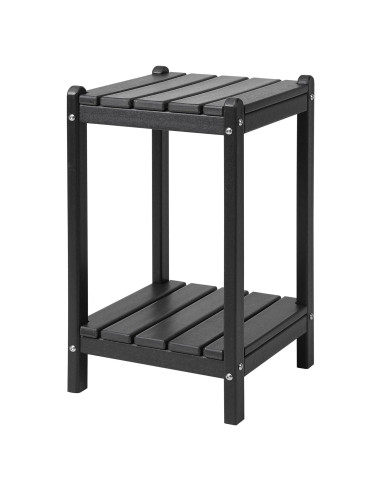 Mesa Lateral Doble Adirondack LZRS 60.96 cm HDPE Negro