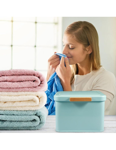 Contenedor de Pods de Lavandería Picowe Verde con Tapa de Madera