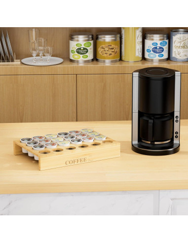 Soporte Organizador de K-Cup MinBoo de Bambú para 24 Cápsulas