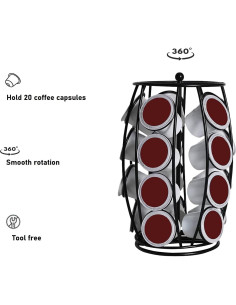 Soporte para cápsulas de café K Cup YUSKRECT negro 20 unidades 2