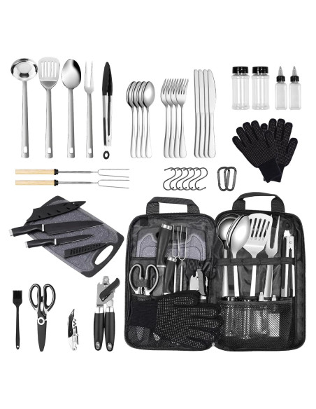 Juego de Utensilios de Cocina para Camping Logcow - Acero Inoxidable Juego de Utensilios de Cocina para Camping Logcow - Acero Inoxidable