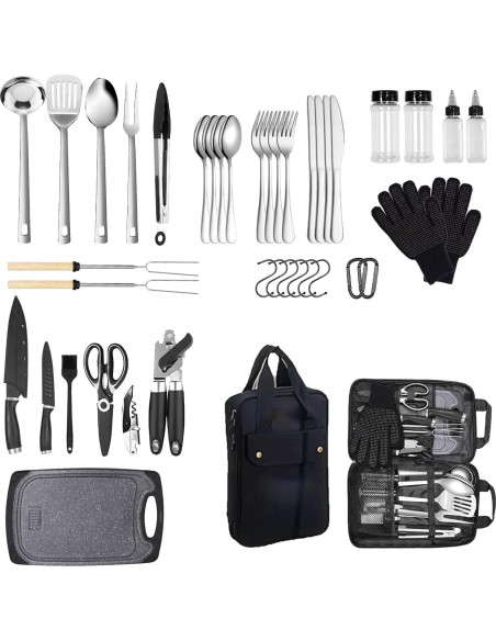 Juego de Utensilios de Cocina para Camping Logcow - Acero Inoxidable Juego de Utensilios de Cocina para Camping Logcow - Acero Inoxidable