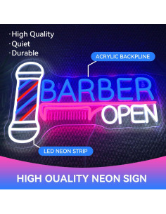 Cartel Neón Barber Open Ineonlife LED 40x36 cm Decoración 2